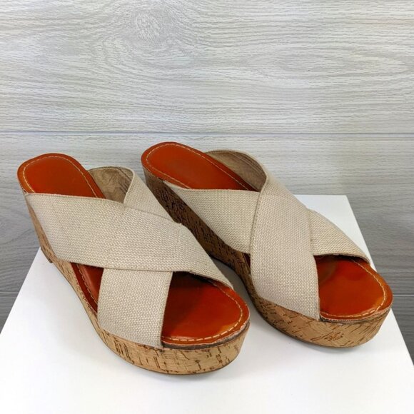 Taupe Solanz Cork Wedge 9.5 - Picture 6 of 11